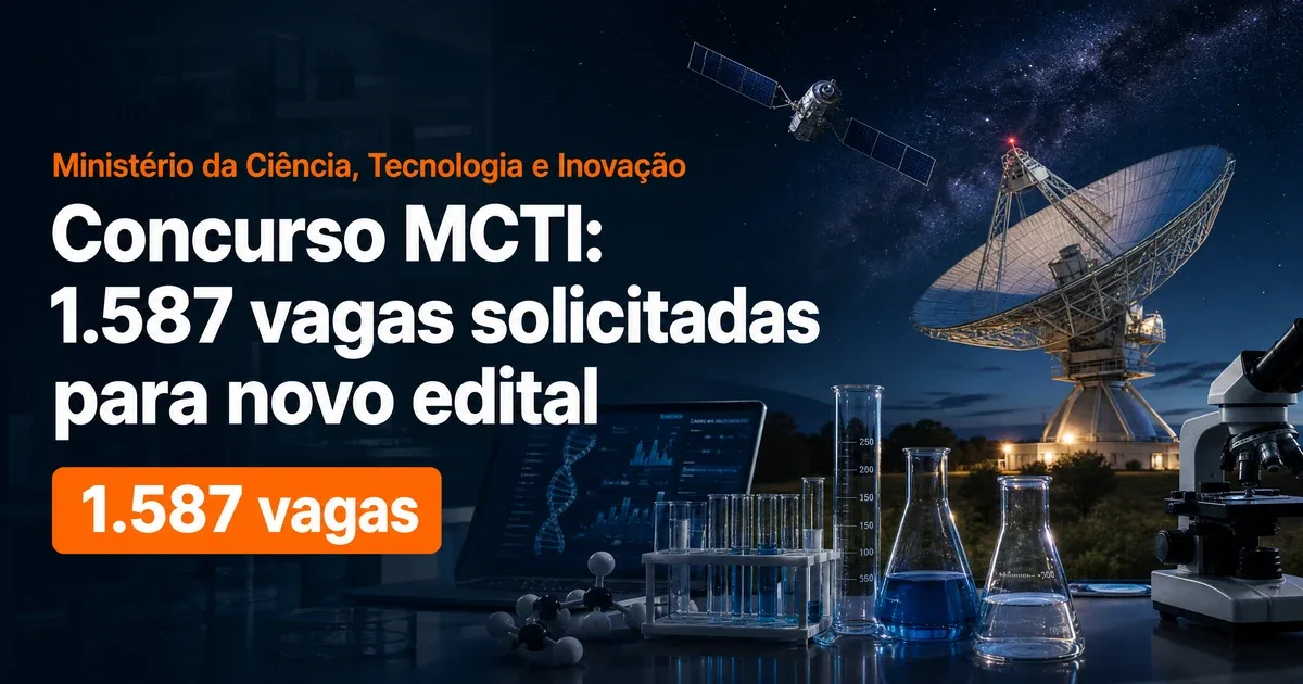 Concurso MCTI: pedido de 1.587 vagas para ciência e tecnologia
